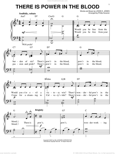 There Is Power In The Blood (arr. Phillip Keveren)