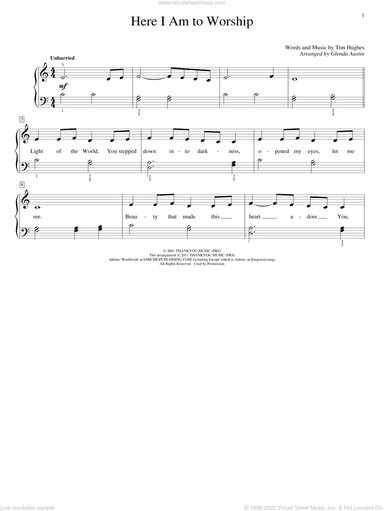 Here I Am To Worship (arr. Glenda Austin)