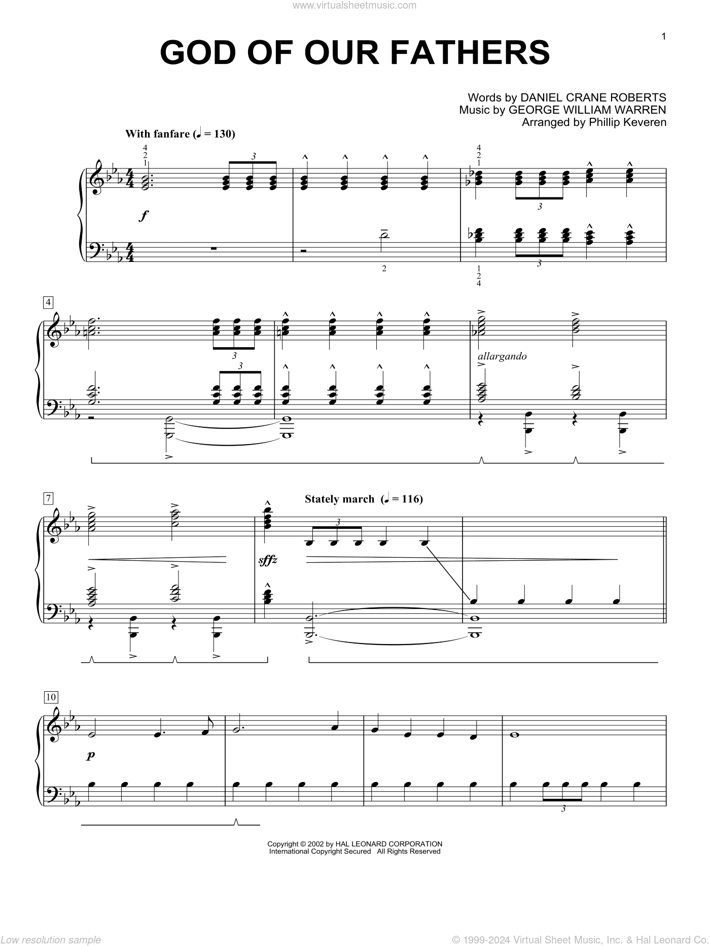 God Of Our Fathers (arr. Phillip Keveren)