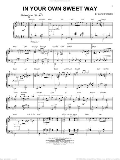 In Your Own Sweet Way (arr. Brent Edstrom)