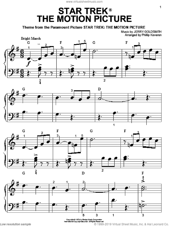 Star Trek The Motion Picture (arr. Phillip Keveren)