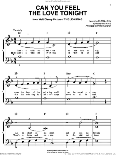 Can You Feel The Love Tonight (from The Lion King) (arr. Phillip Keveren)