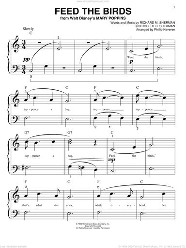 Feed The Birds (Tuppence A Bag) (from Mary Poppins) (arr. Phillip Keveren)