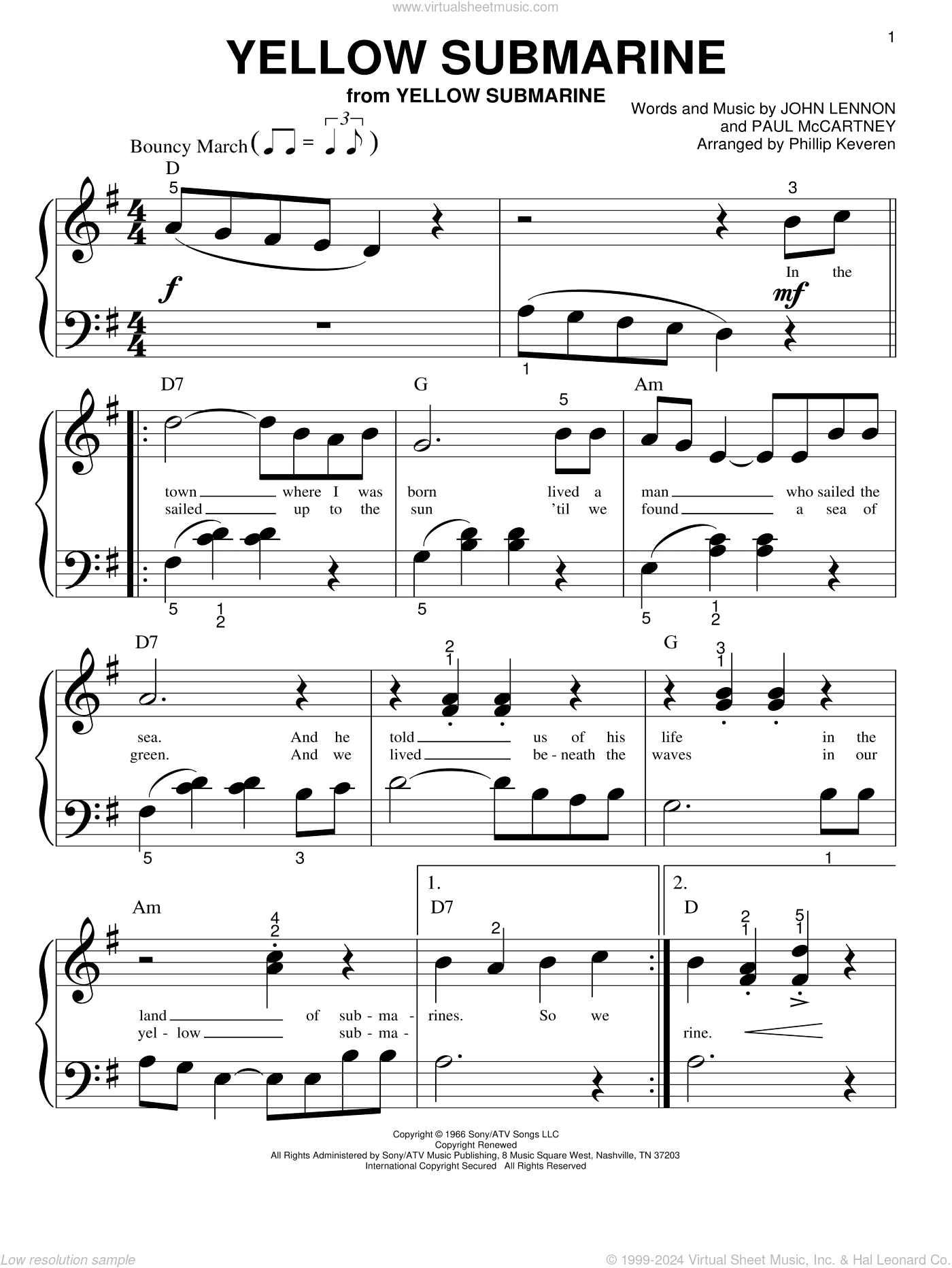 Yellow Submarine (arr. Phillip Keveren)