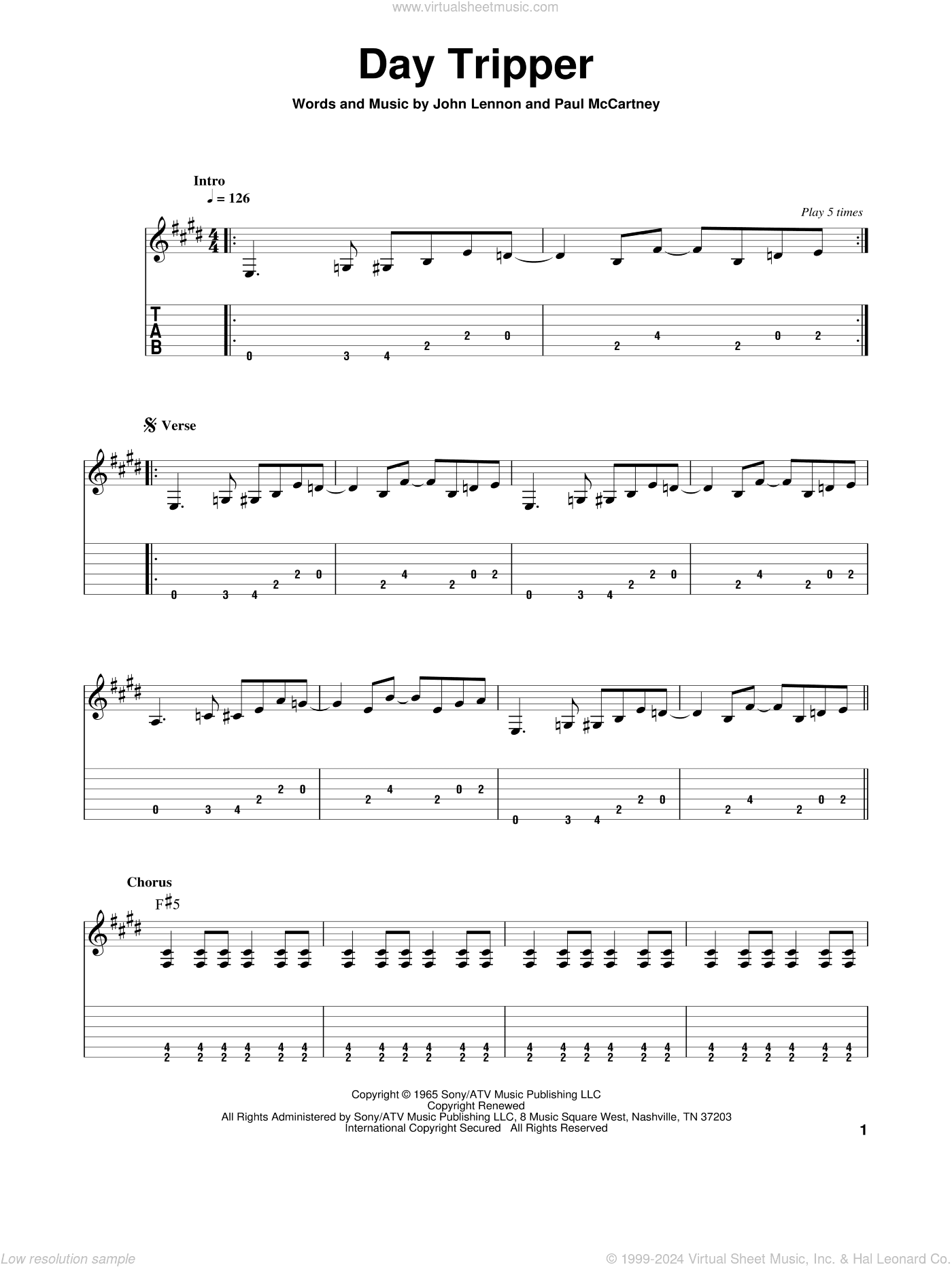 Day Tripper, (intermediate)