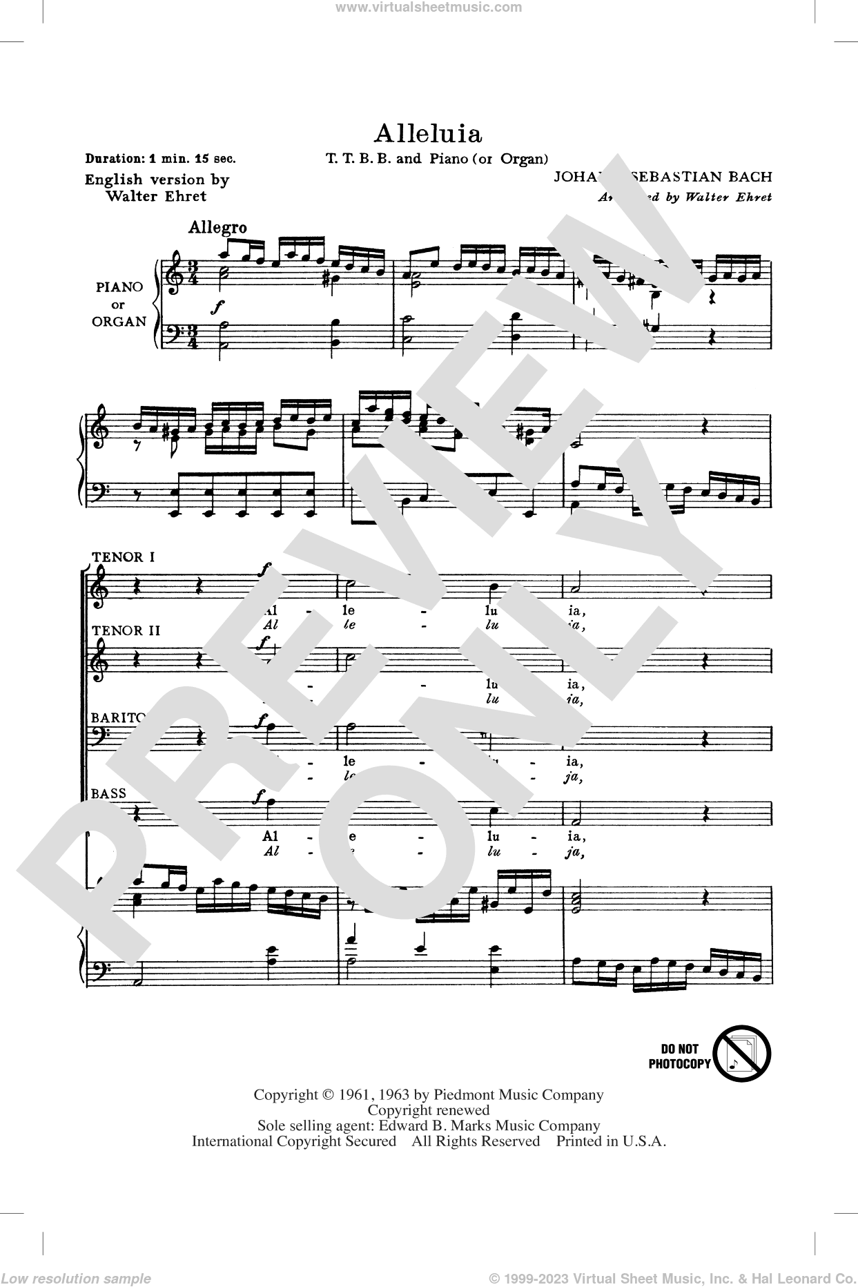 Alleluia (from Cantata 142)