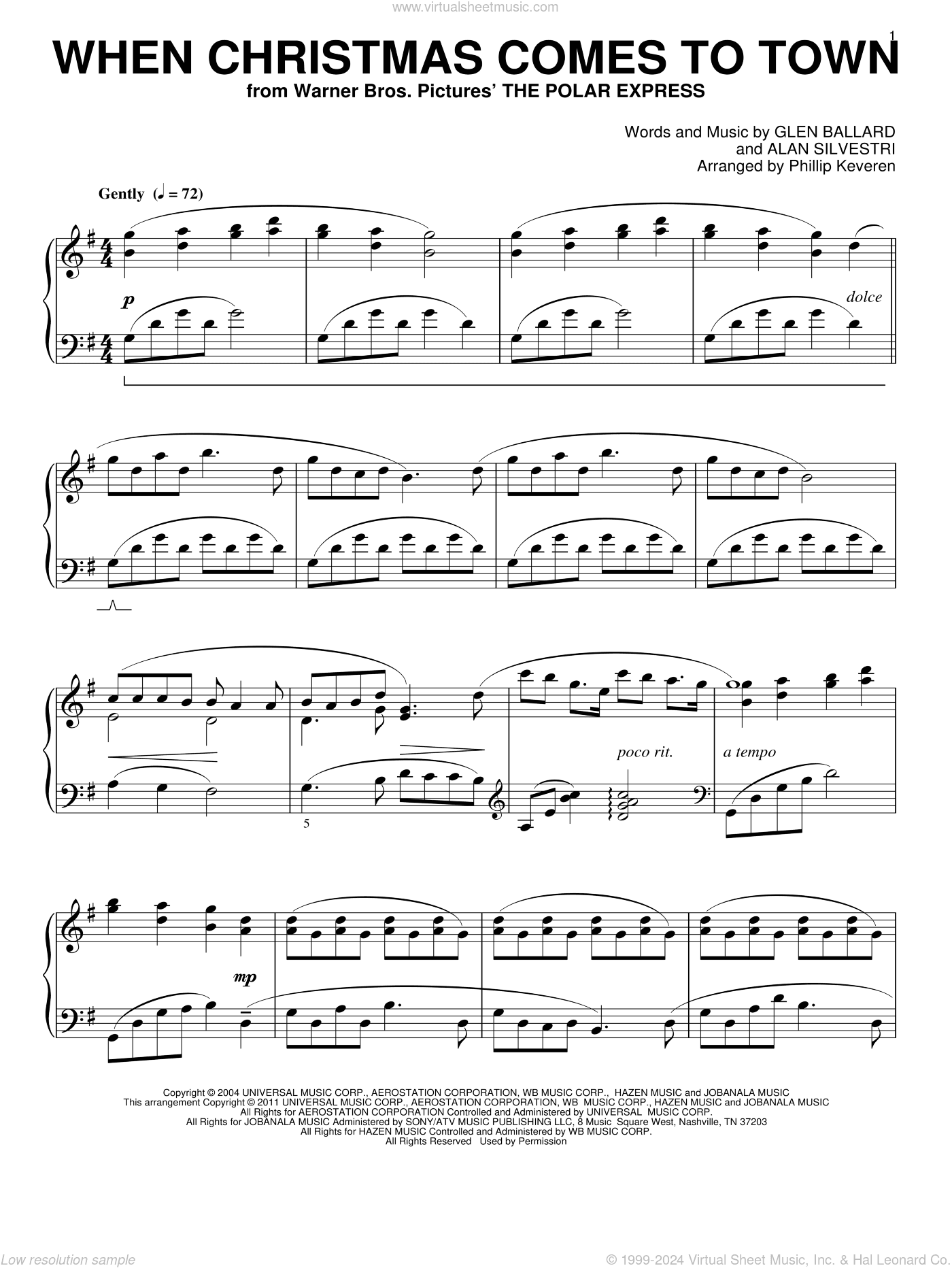 When Christmas Comes To Town (arr. Phillip Keveren)