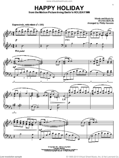 Happy Holiday (arr. Phillip Keveren), (intermediate)