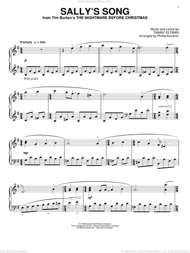 Sally's Song (from The Nightmare Before Christmas) (arr. Phillip Keveren)