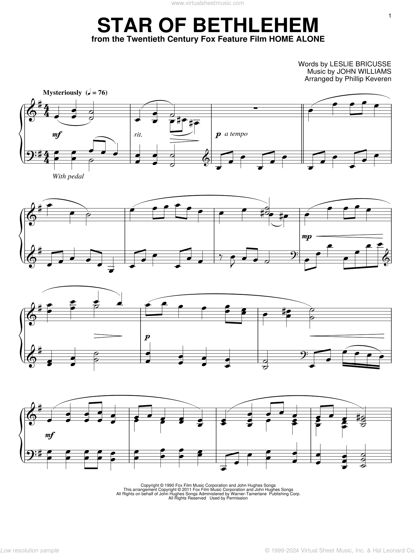 Star Of Bethlehem (arr. Phillip Keveren)