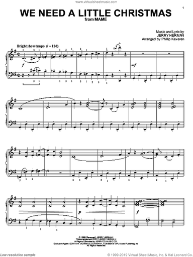 We Need A Little Christmas (arr. Phillip Keveren)