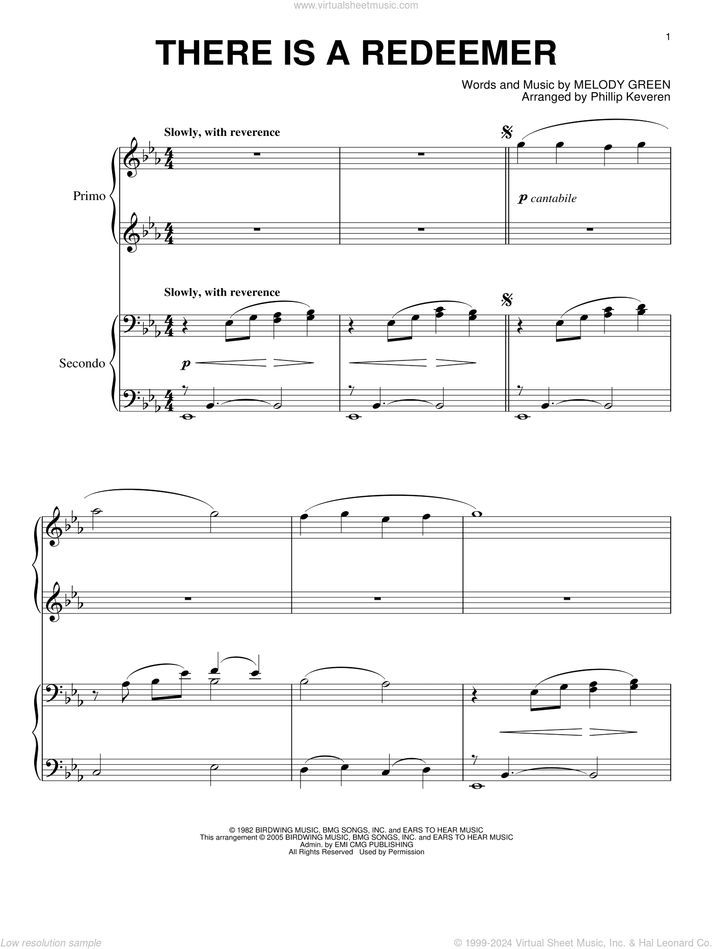There Is A Redeemer (arr. Phillip Keveren)