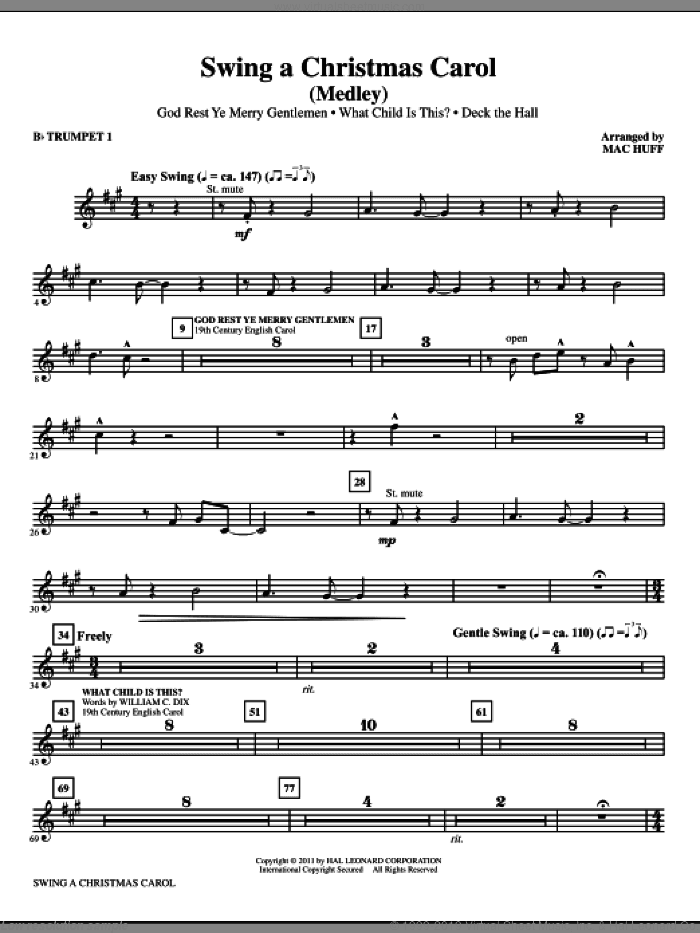 Swing A Christmas Carol (Medley) (complete set of parts)