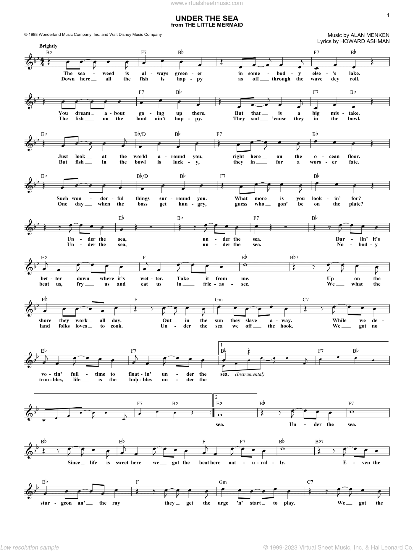 Under The Sea (from The Little Mermaid)