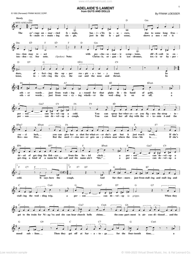 Adelaide's Lament (from Guys And Dolls)
