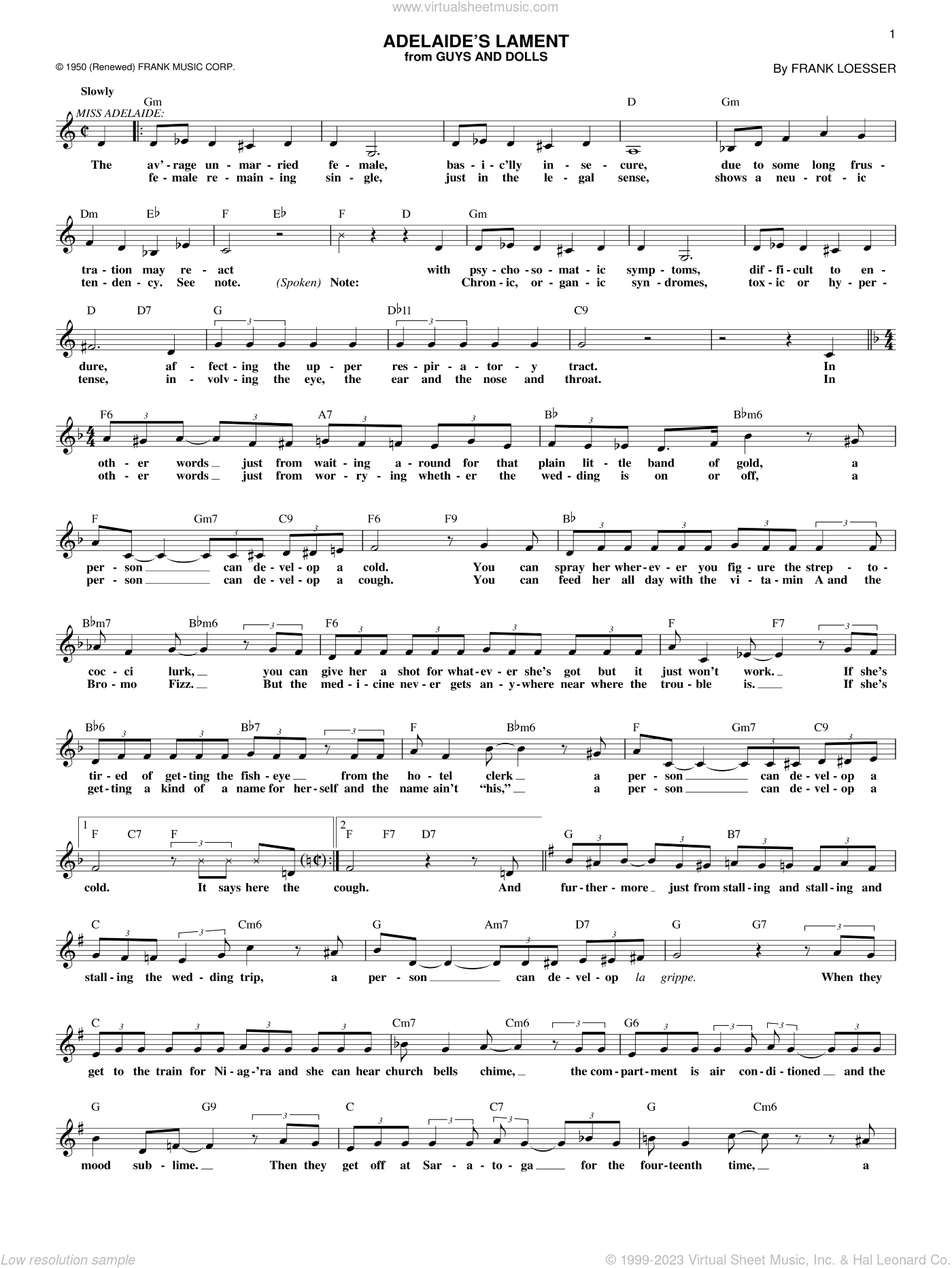 Adelaide's Lament (from Guys And Dolls)