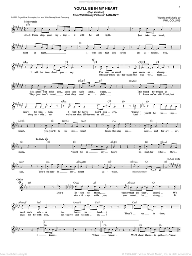 You'll Be In My Heart (from Tarzan: The Broadway Musical)
