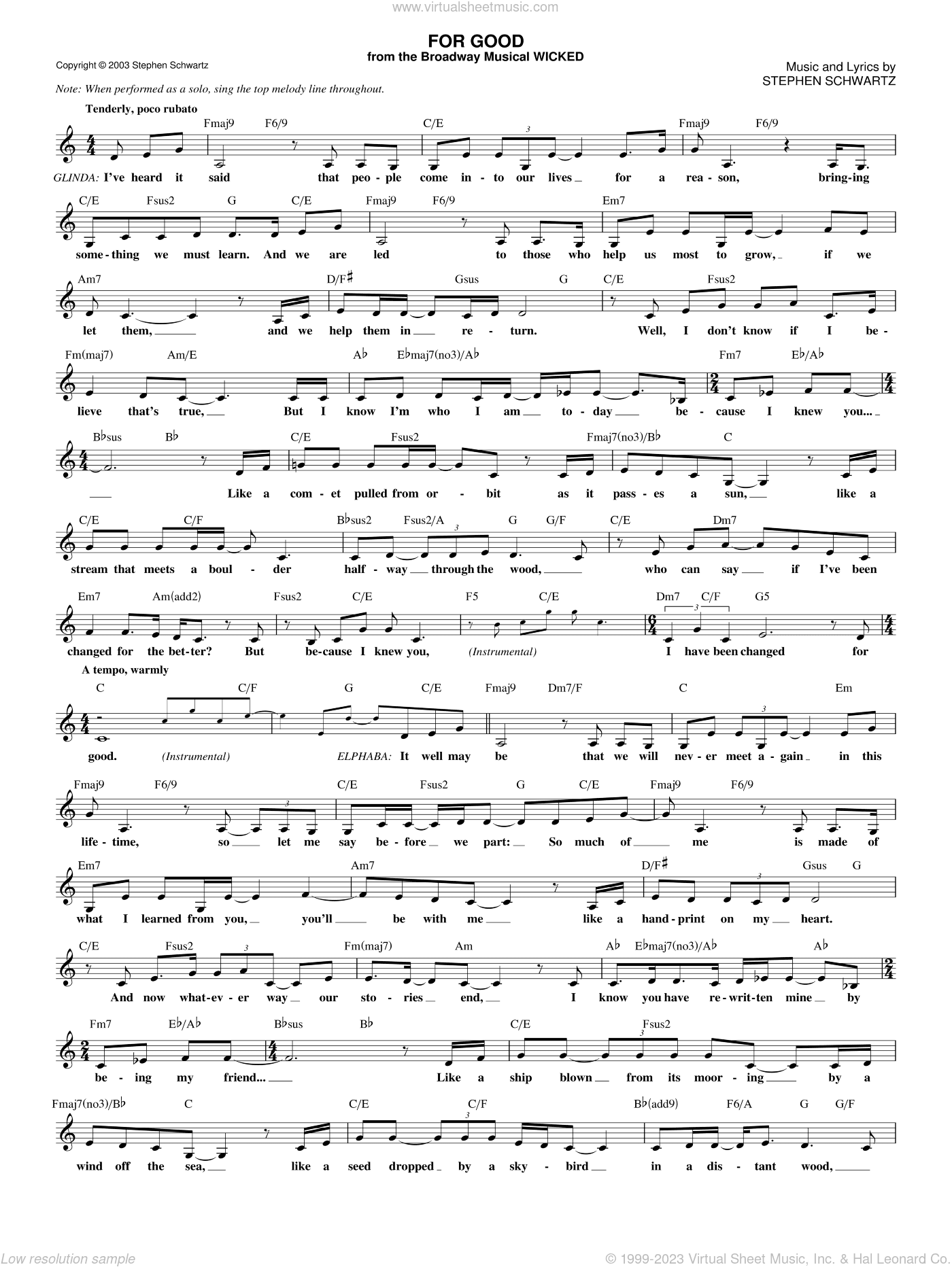 For Good (from Wicked)