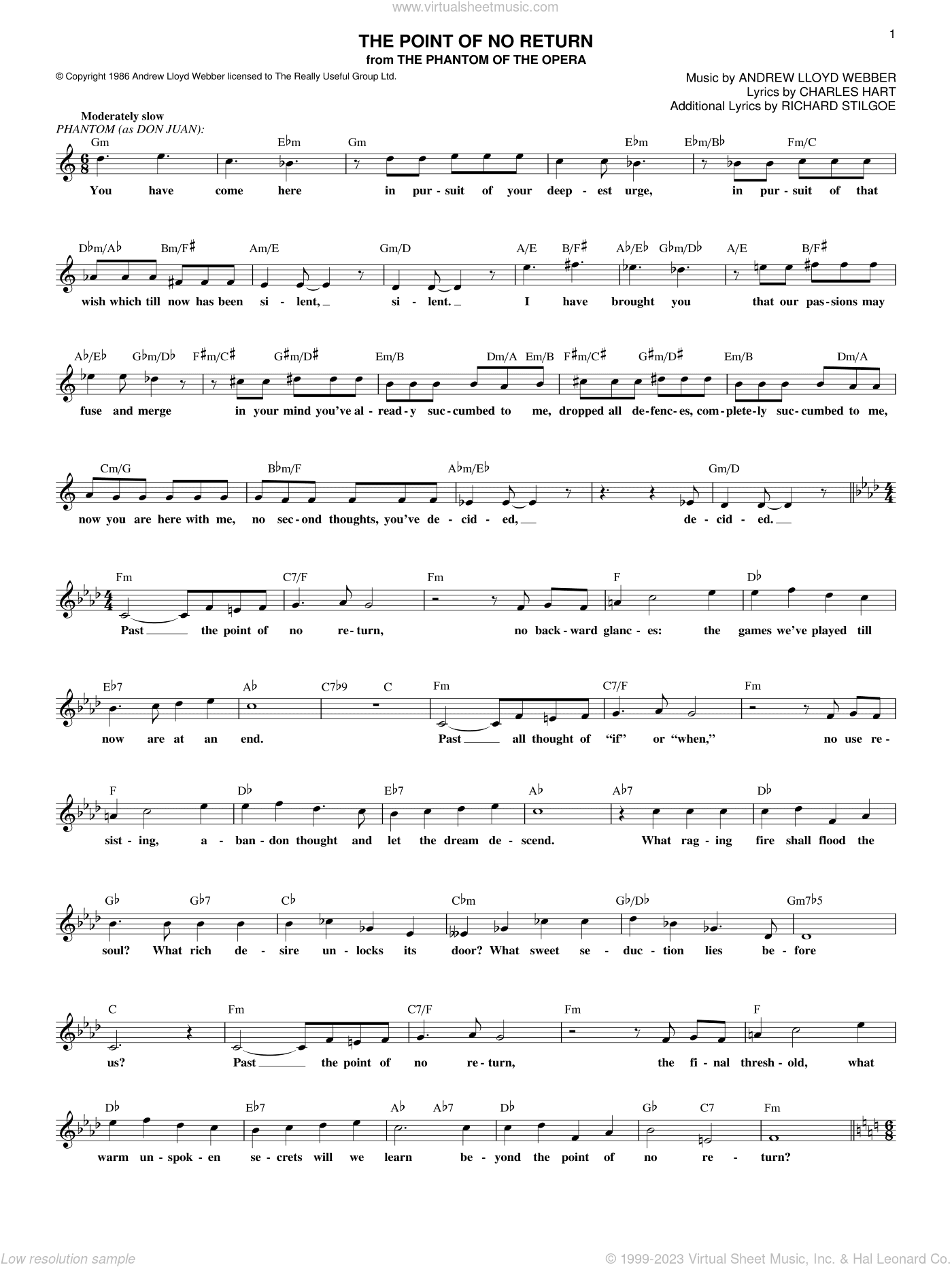 The Point Of No Return (from The Phantom Of The Opera)
