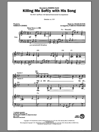 Killing Me Softly With His Song (arr. Paris Rutherford)