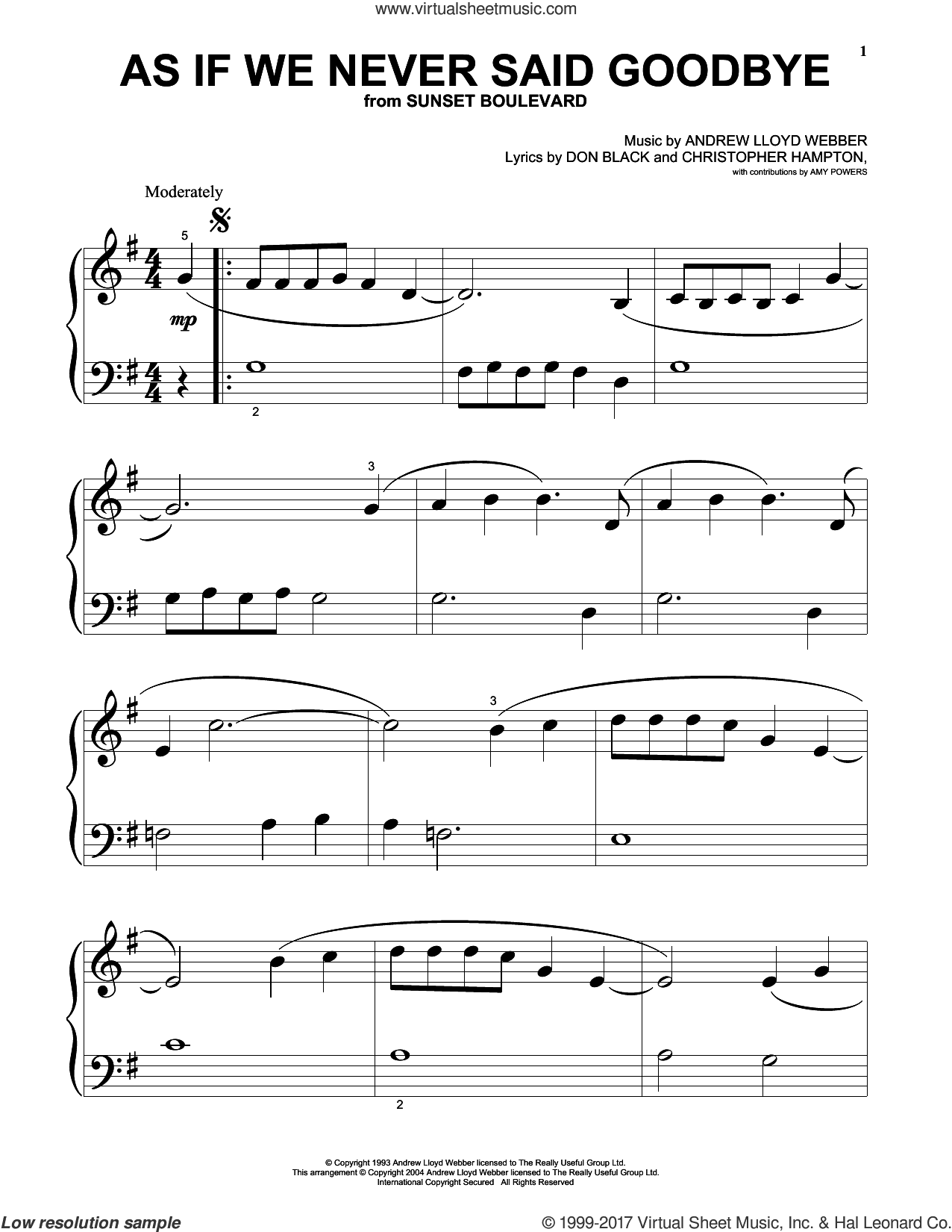 As If We Never Said Goodbye (from Sunset Boulevard)