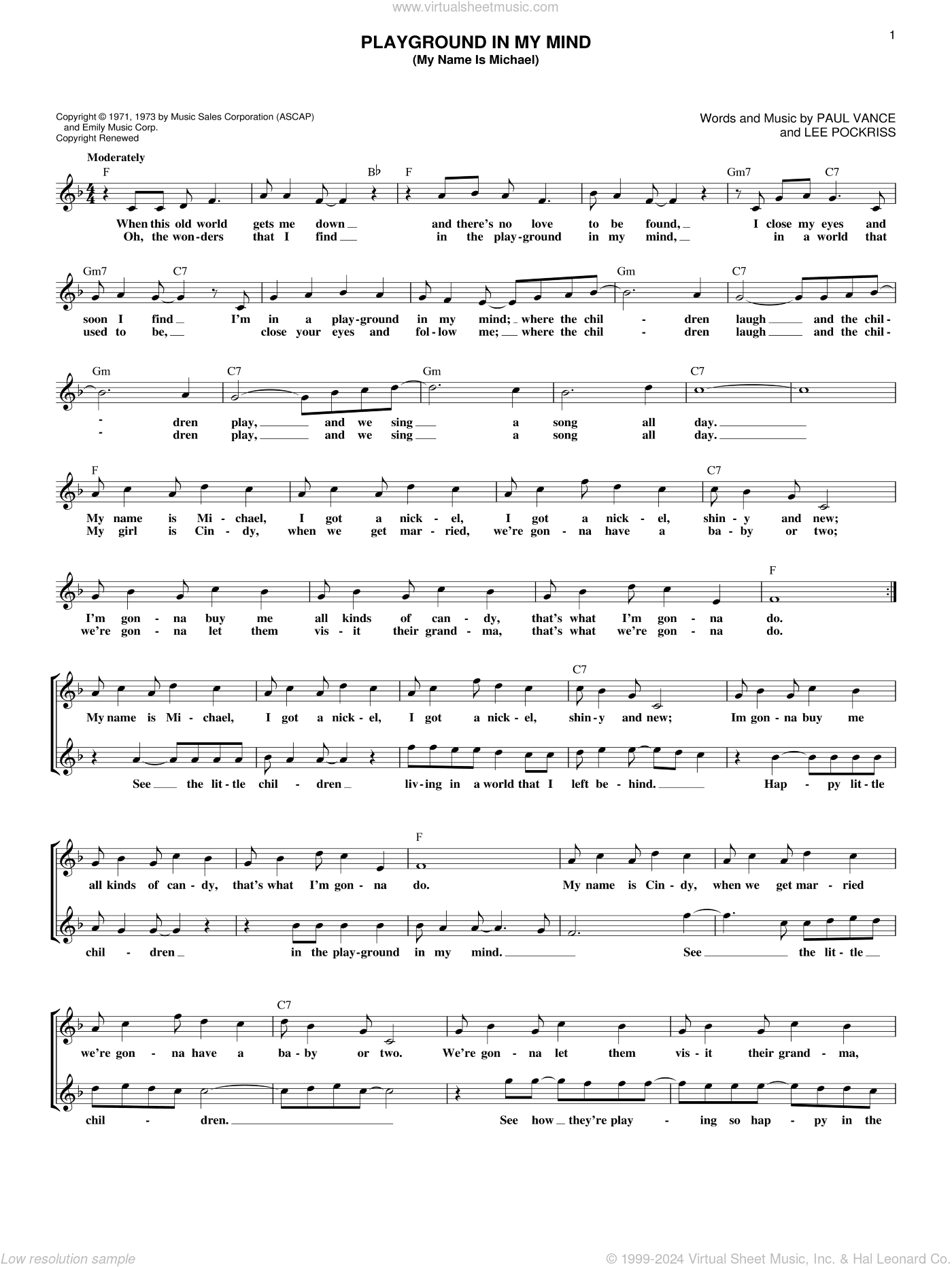 Playground In My Mind (My Name Is Michael)