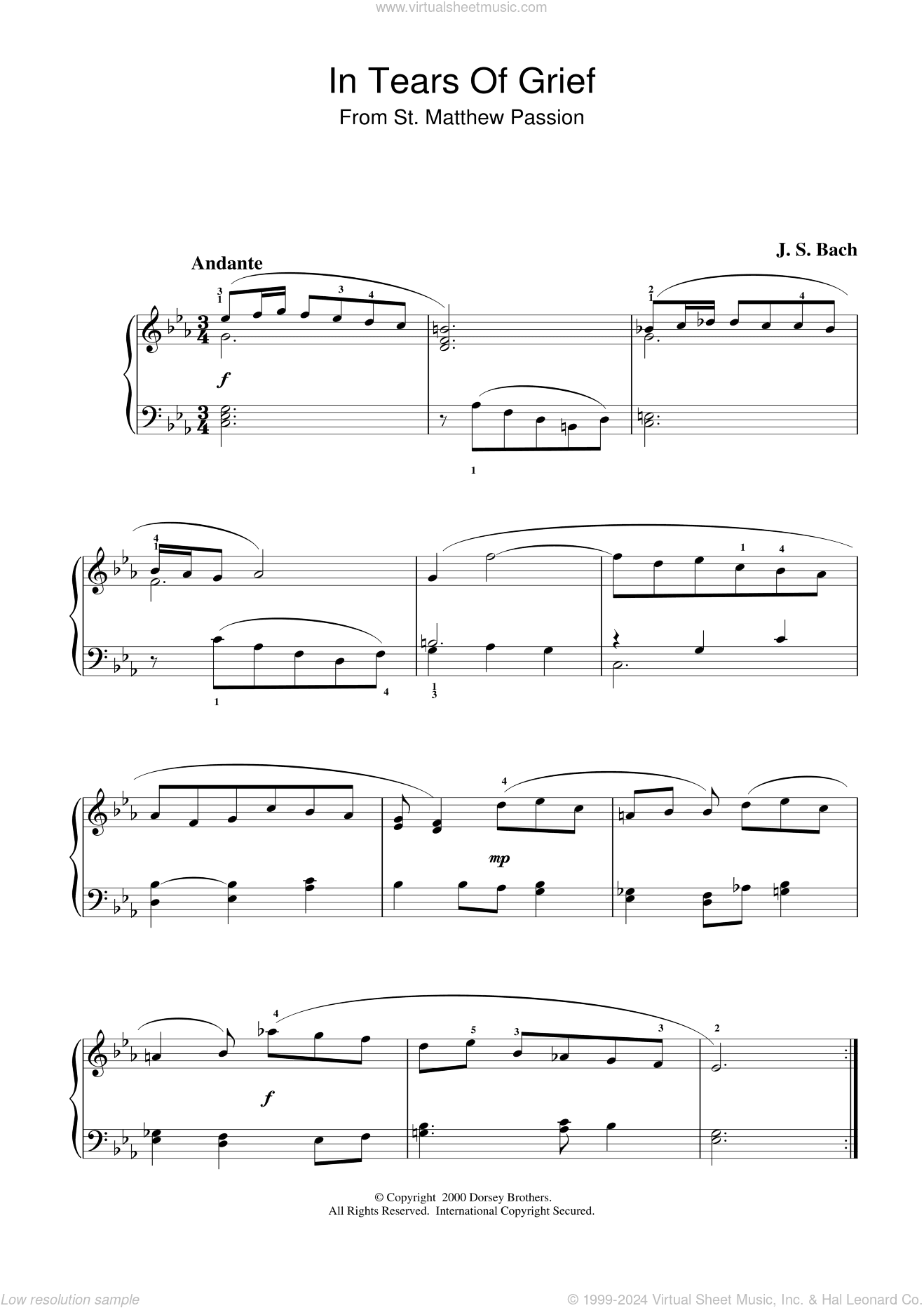 In Tears Of Grief (from St Matthew Passion)
