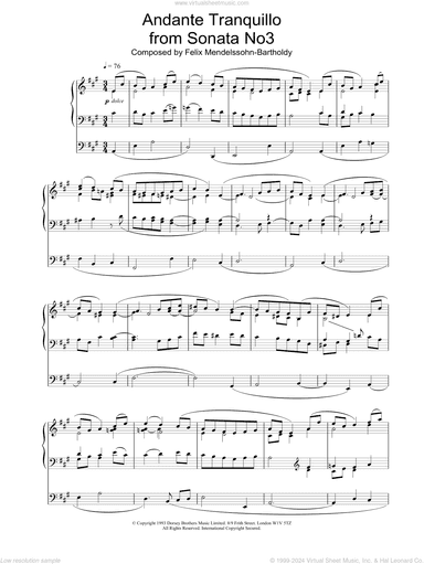 Andante Tranquillo from Sonata No3