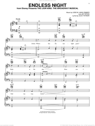Endless Night (from The Lion King: Broadway Musical)
