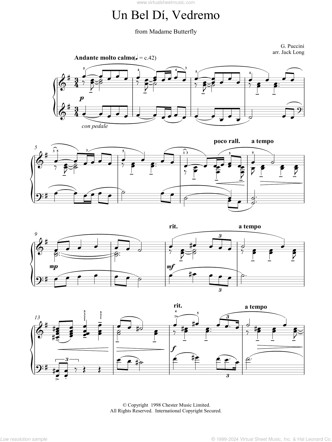 Un Bel Di, Vedremo From Madame Butterfly