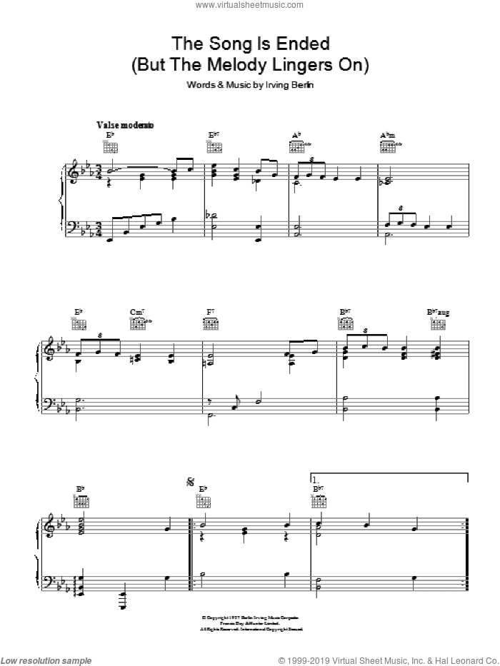 The Song Is Ended (But The Melody Lingers On)