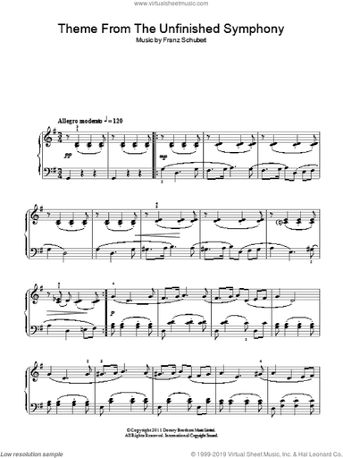 The Unfinished Symphony (Theme), (intermediate)