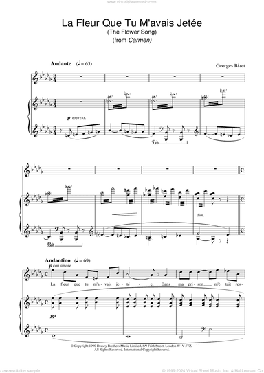 La Fleur Que Tu M'avais Jetee (The Flower Song) (from Carmen)