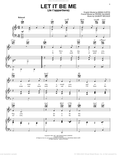 Let It Be Me (Je T'appartiens)