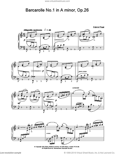 Barcarolle No.1 in A minor, Op.26
