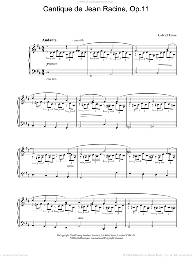 Cantique de Jean Racine, Op.11