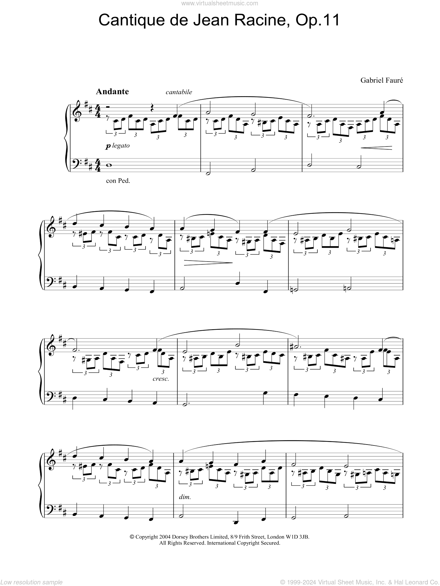 Cantique de Jean Racine, Op.11