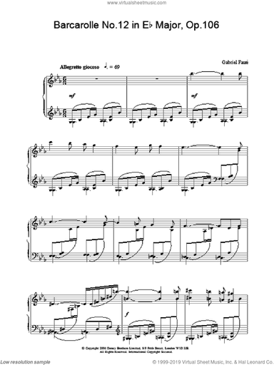 Barcarolle No.12 in Eb Major, Op.106
