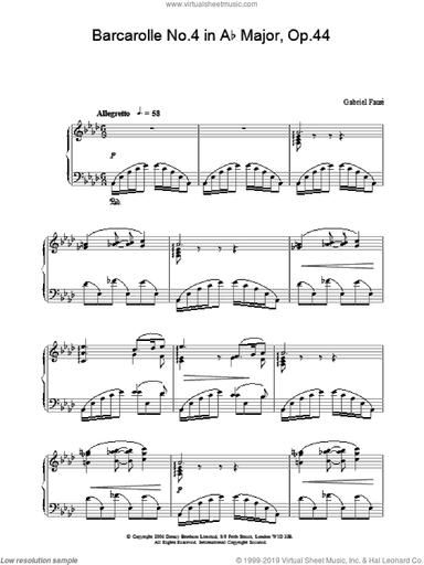 Barcarolle No.4 in Ab Major, Op.44