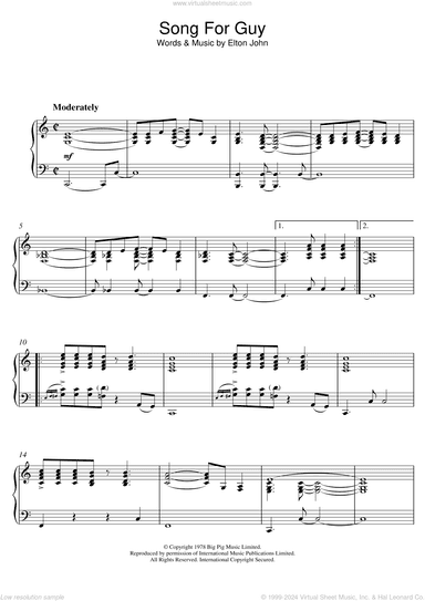 Song For Guy, (intermediate)