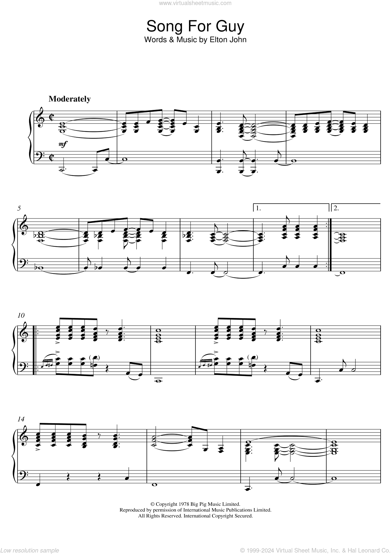Song For Guy, (intermediate)