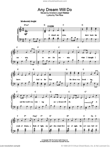 Any Dream Will Do (from Joseph and the Amazing Technicolor Dreamcoat)