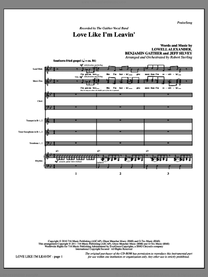 Love Like I'm Leavin' (complete set of parts)