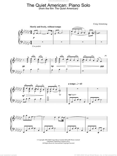 The Quiet American: Piano Solo