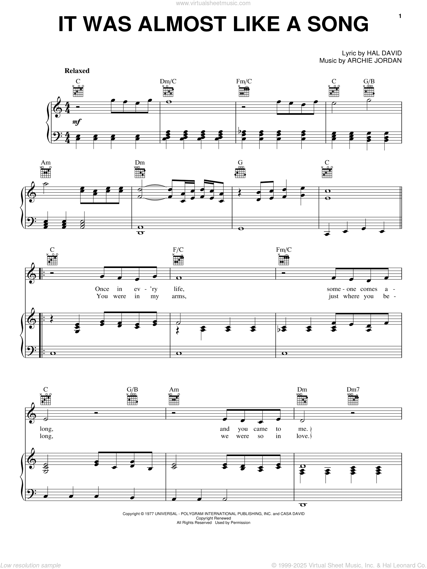 It Was Almost Like A Song