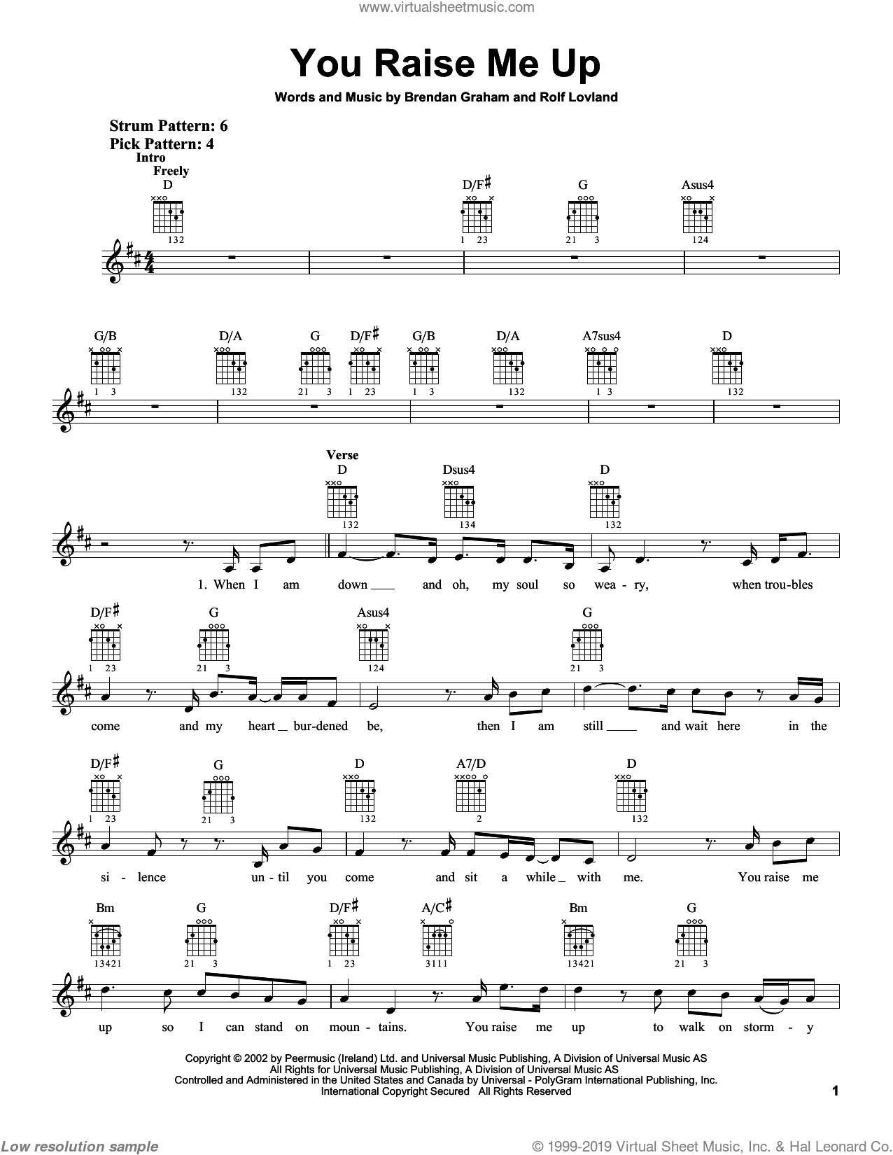 You Raise Me Up, (easy)