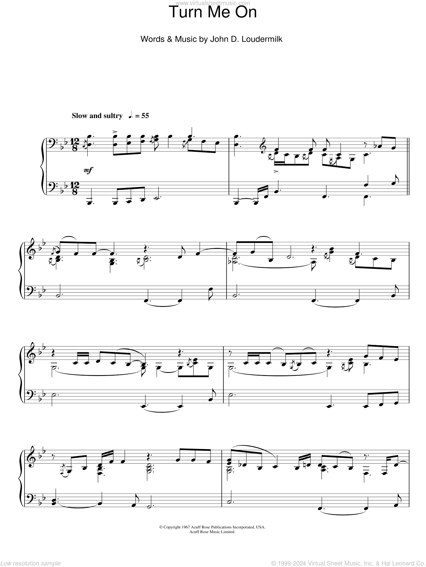 Turn Me On, (intermediate)