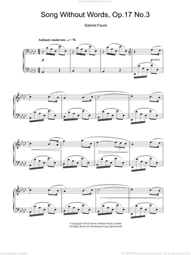 Song Without Words, Op. 17, No. 3