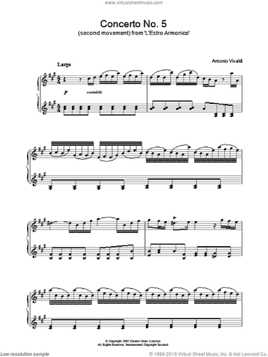 Largo) from 'L'Estro Armonico' Op.3
