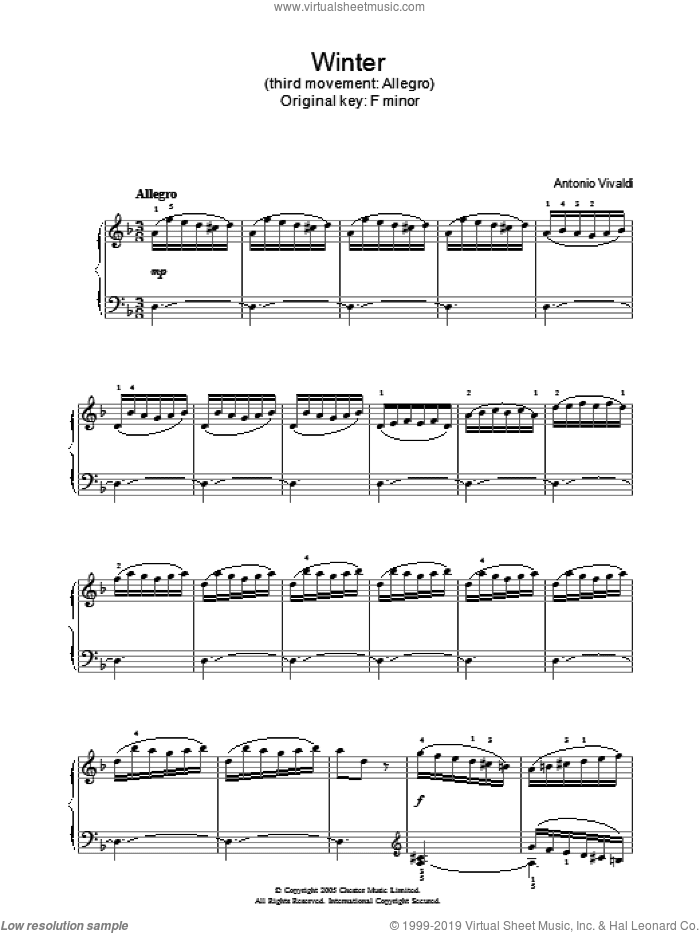Winter (third movement: Allegro)